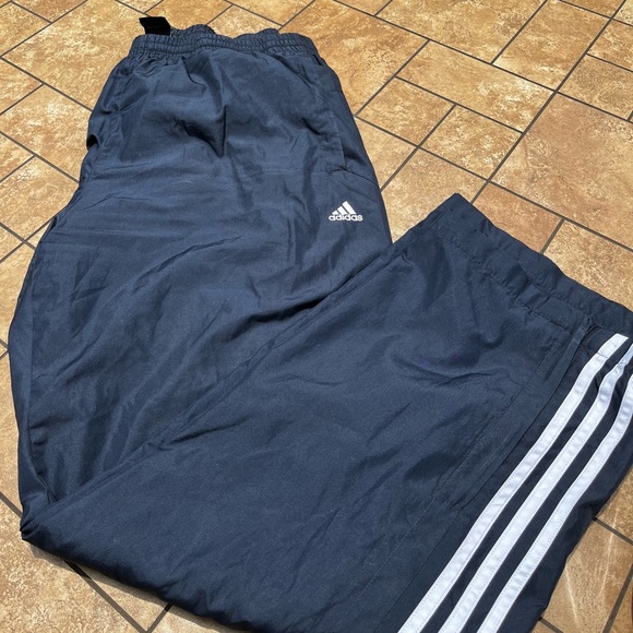 Adidas Blue Sweatpants with Signature Stripes - Picture 1 of 7